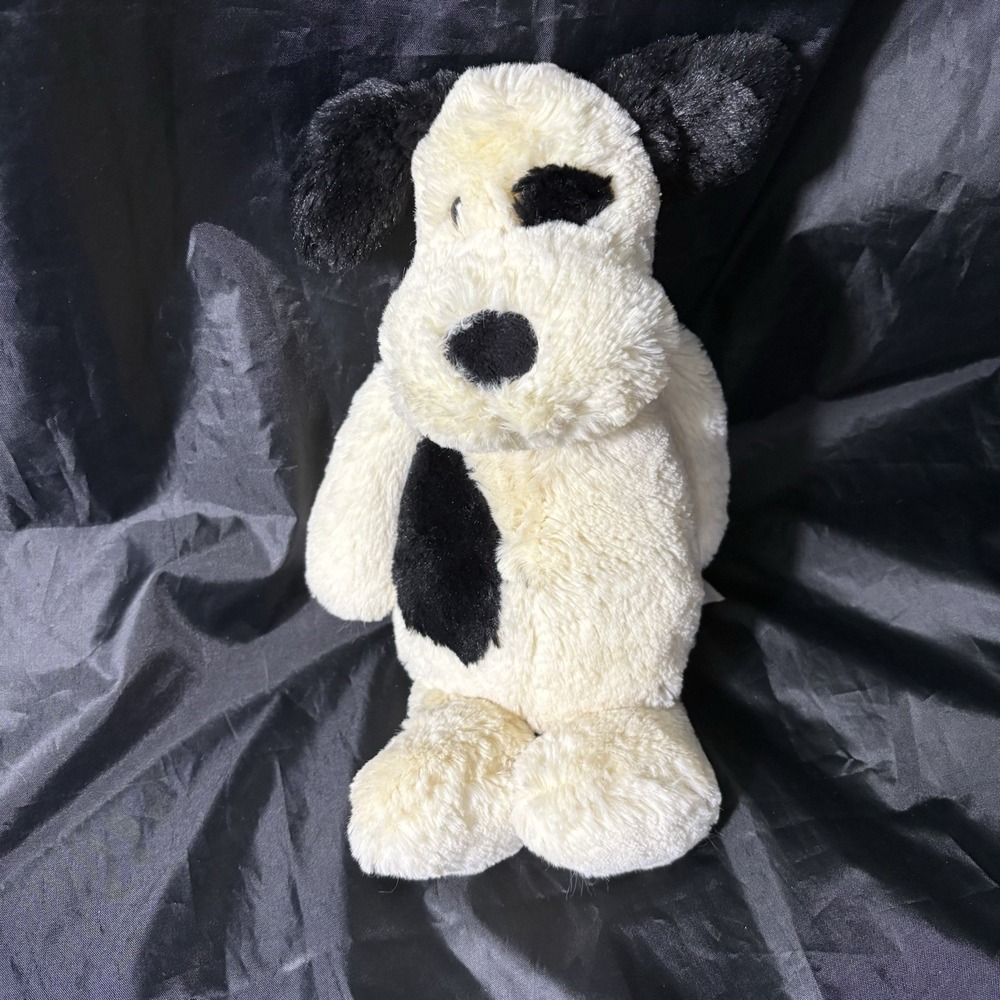 Jellycat London - Bashful Rufferty - Black & Cream Puppy Dog Plush 12"